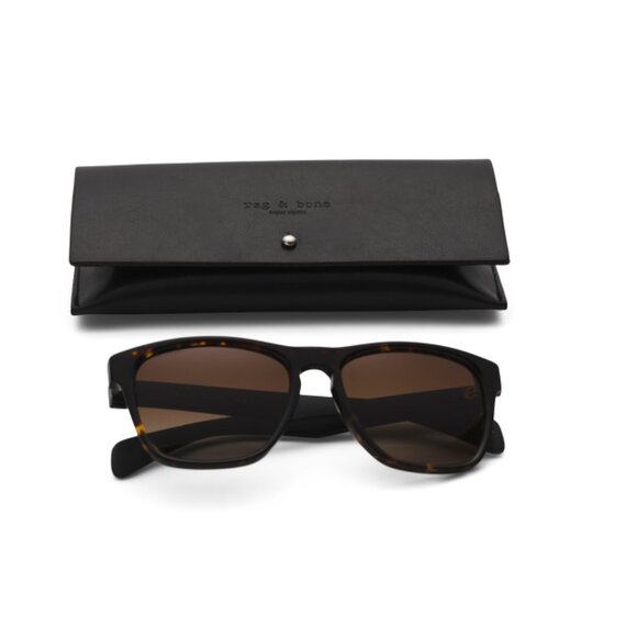 RAG & BONE Havana/gold Men's 56mm Designer Sunglasses